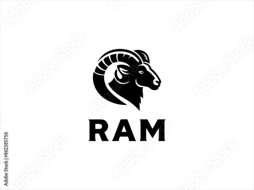 Ram logo design vector and illustration,