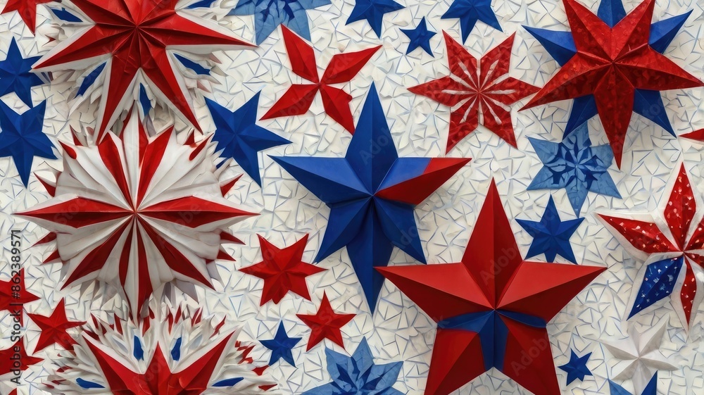 creative red, white, and blue star patterns for festive designs independence day 4th July creative red, white, and blue star patterns for festive designs independence day 4th July