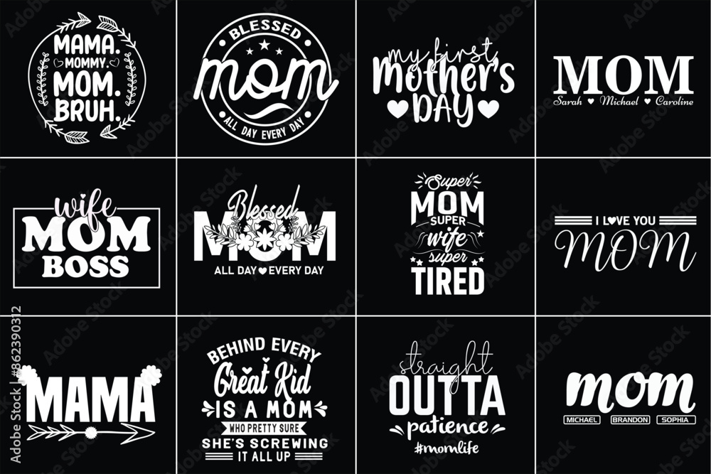 Mother's Day T-Shirt Design Bundle Mother's Day T-Shirt Design Bundle