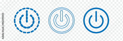 Power icon button On Off icons Buttons, Energy switch sign, Power Switch Icons, Start power button, turn off symbol, shutdown energy icon. EPS 10.