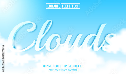 clouds editable text effect