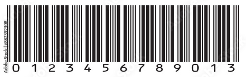  Barcode icon. Barcode icon vector with numbers. Simple fake bar code. Vector illustration  isolated on white background.EPS 10