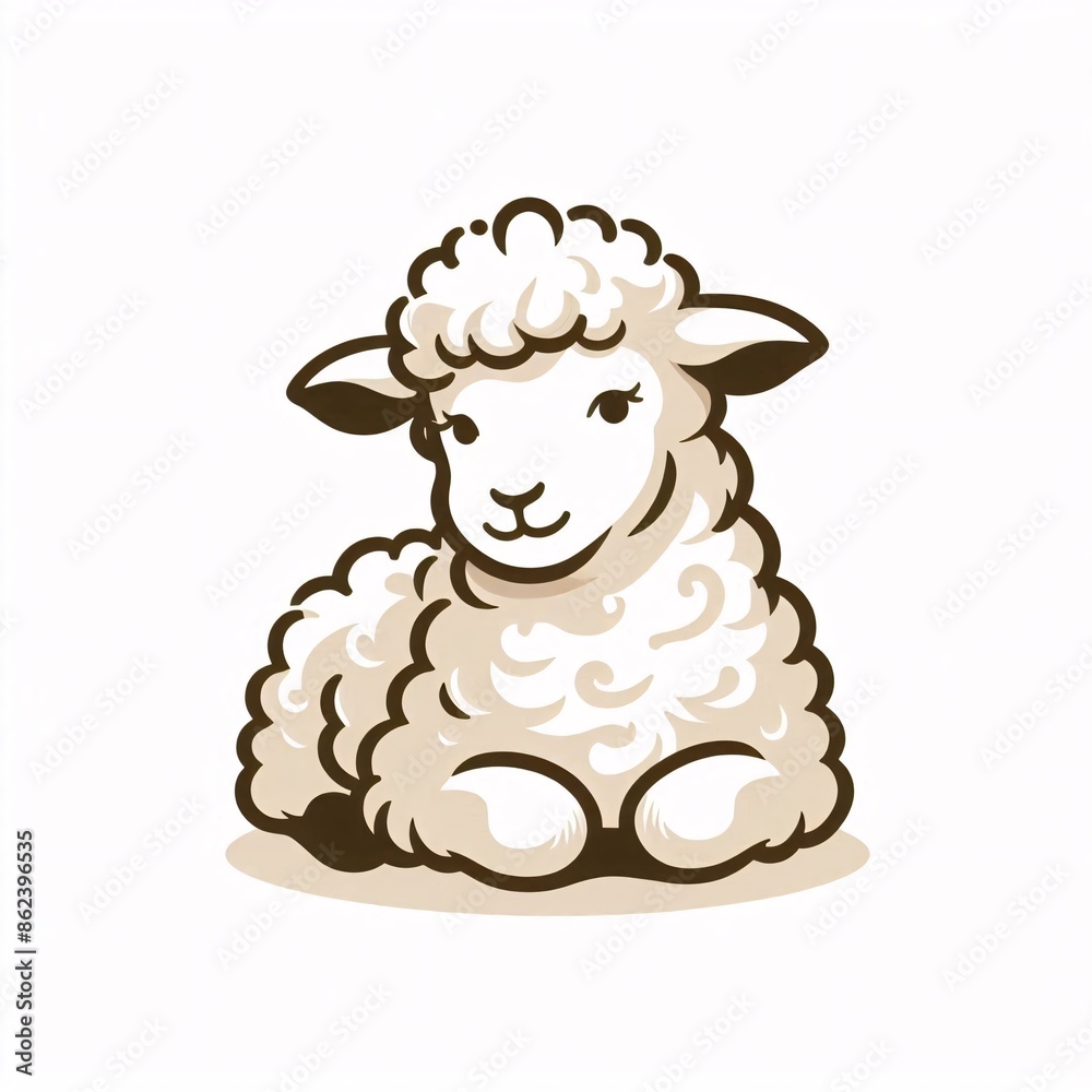 A delightful, cute cartoon illustration of a sweet lamb with a fluffy coat and gentle eyes. A delightful, cute cartoon illustration of a sweet lamb with a fluffy coat and gentle eyes.