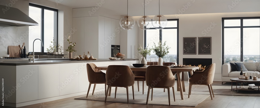 download Luxurious kitchen interior design with minimal dining interior with wooden chair and dining table download Luxurious kitchen interior design with minimal dining interior with wooden chair and dining table