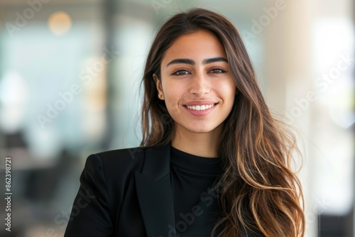 Smiling woman in black blazer Free Download Smiling woman in black blazer - GFXLoad