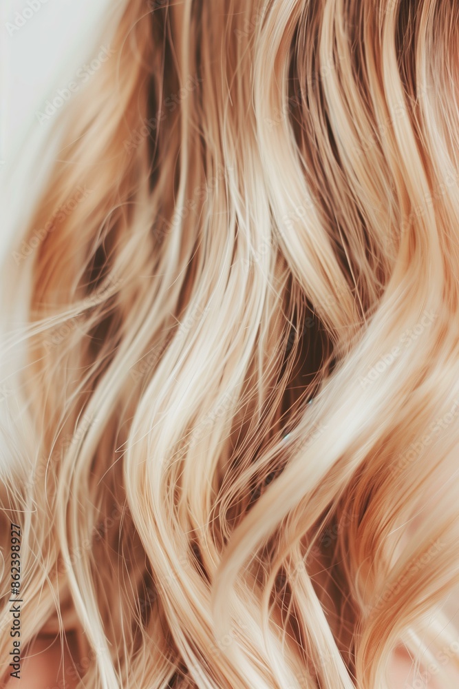Naklejka premium blonde hair with natural highlights, showing fine texture and detail. The style is natural and elegant