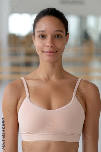 Free Download woman in pink sports bra looking at camera - GFXLoad