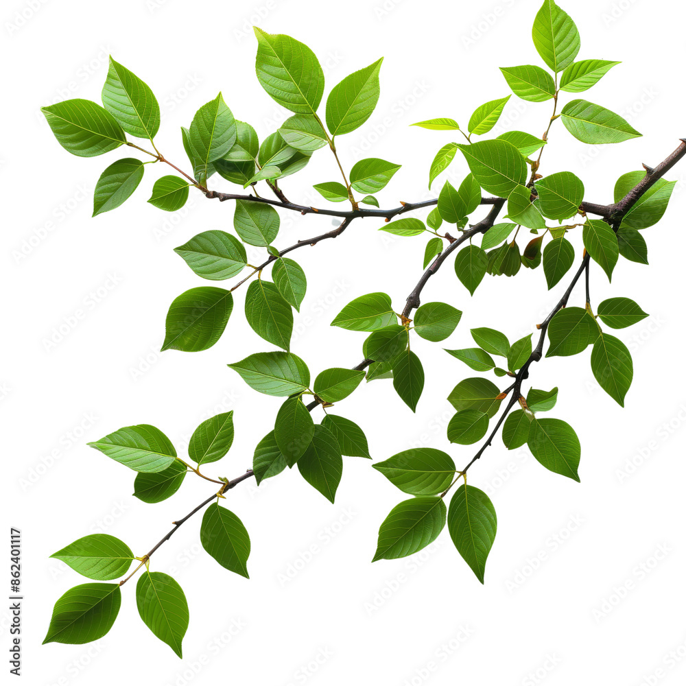Green leaves of a plant on a transparent background Green leaves of a plant on a transparent background