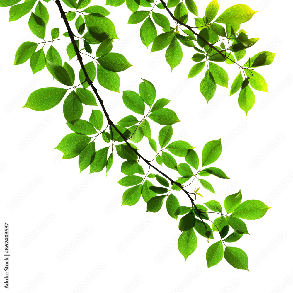 Green leaves of a plant on a transparent background Green leaves of a plant on a transparent background