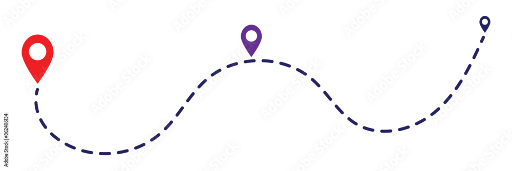 Travel route icon. Airplane line path vector icon of air plane flight route with start point and dash line trace. Travel route icon. Airplane line path vector icon of air plane flight route with start point and dash line trace.