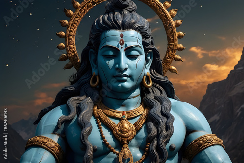 Mahar Shiva, Hindu God with divine looks photo