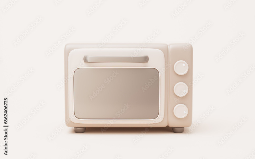 Cartoon style kitchen oven, 3d rendering. Cartoon style kitchen oven, 3d rendering.