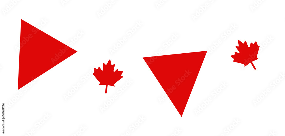Fototapeta premium Flat illustration of the Canadian flag.
