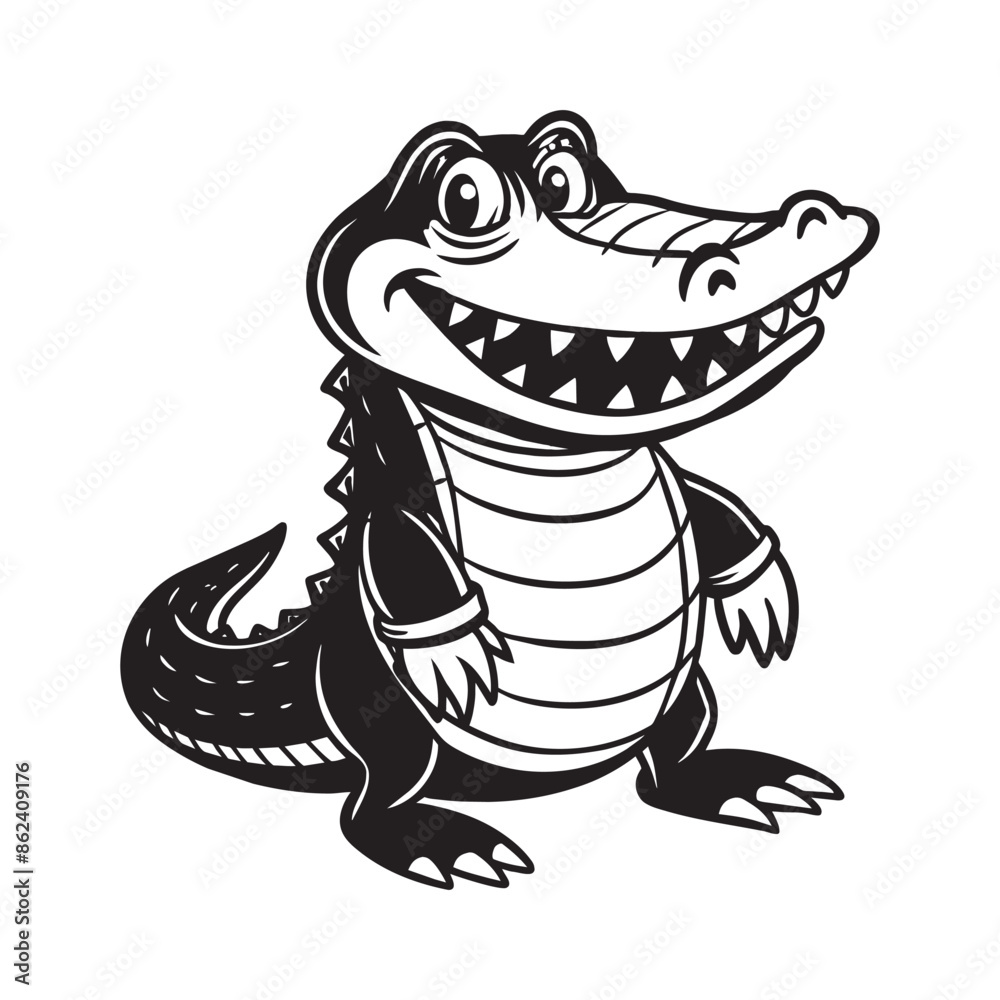 A friendly alligator with a big smile A friendly alligator with a big smile