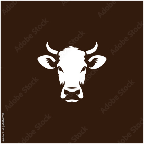 cow farm dairy milk logo design icon