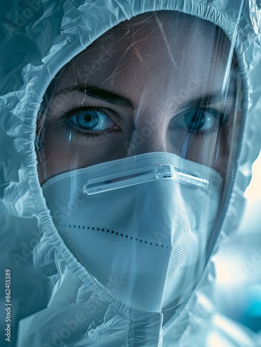 Frontline Healthcare Worker in Protective Equipment During Pandemic photo