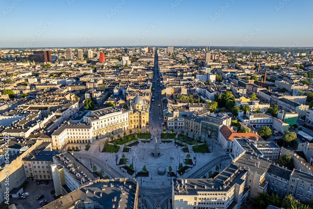 Obraz premium Miasto Łódź- widok na Plac Wolności.