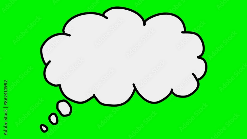 Speech bubble cloud with green screen backround