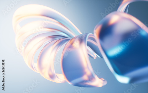 Fototapeta Naklejka Na Ścianę i Meble -  Transparent gradient glass background, 3d rendering.