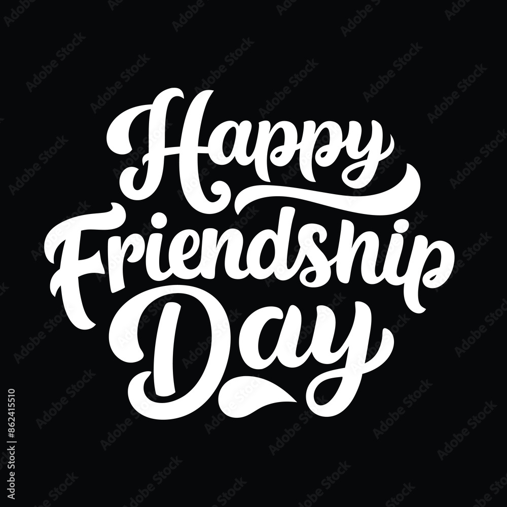 Happy friendship day text calligraphy hand lettering vector illustration best friendship together love greeting design concept forever relationship community group teamwork partner concept.....