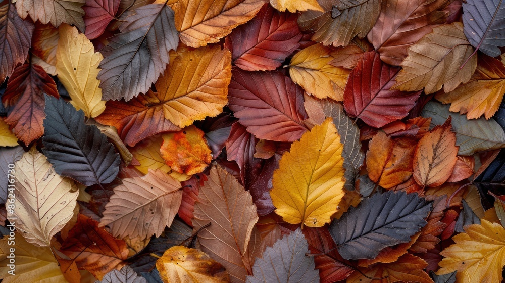 A detailed close-up of colorful autumn leaves, highlighting their rich textures and natural hues in bright natural light, capturing the essence of fall. A detailed close-up of colorful autumn leaves, highlighting their rich textures and natural hues in bright natural light, capturing the essence of fall.