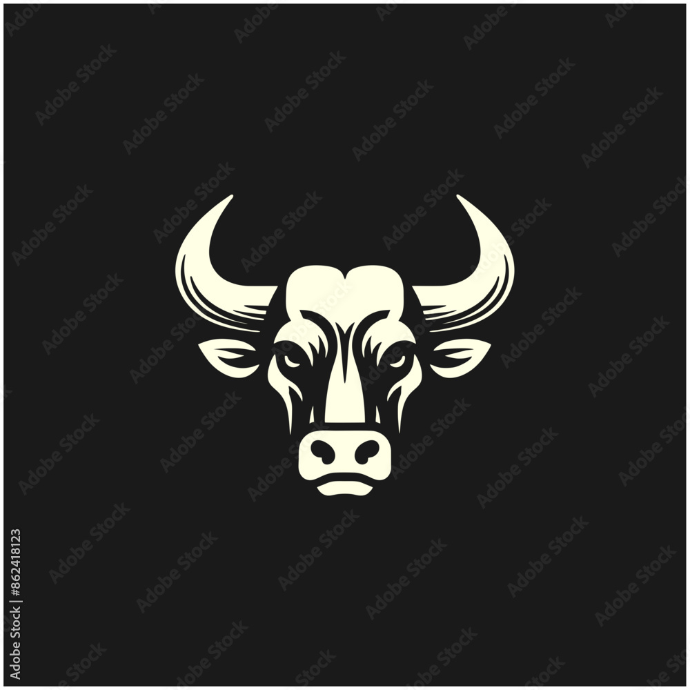 bull head drawing vector logo icon bull head drawing vector logo icon