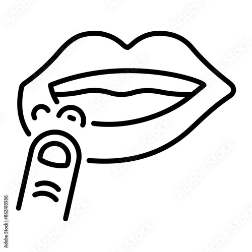 An outline style icon of mouth ulcer 