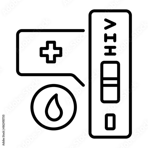 A line style icon of hiv test kit 