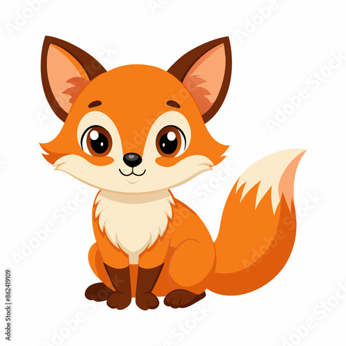 Vector cute little foxy baby