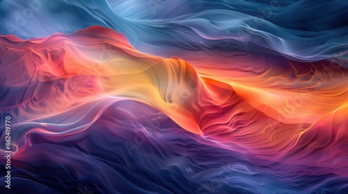 Wallpaper Mural Vibrant abstract waves with fluid motion in hues of red, orange, blue, and purple. Torontodigital.ca