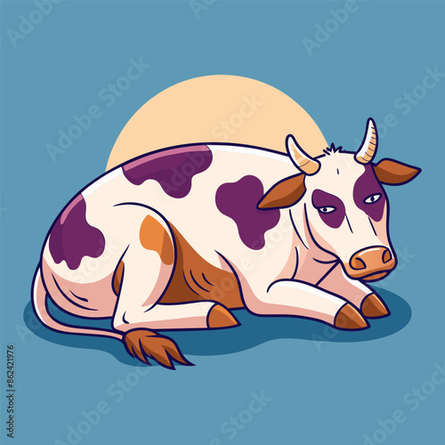 Vector illustration of a cartoon cow. Vector illustration of a cow