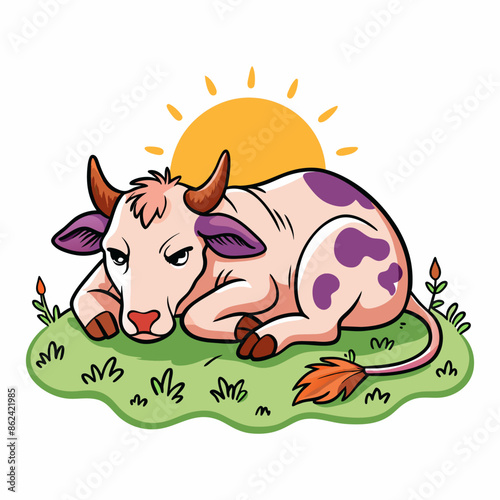 Vector illustration of a cartoon cow. Vector illustration of a cow