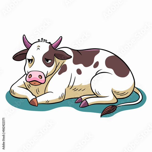 Vector illustration of a cartoon cow. Vector illustration of a cow