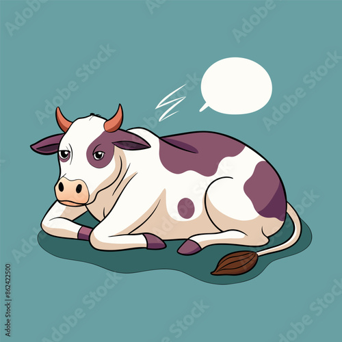 Vector illustration of a cartoon cow. Vector illustration of a cow