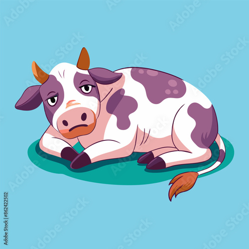 Vector illustration of a cartoon cow. Vector illustration of a cow