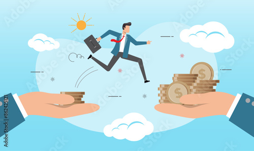 A businessman Jump into a high paying job