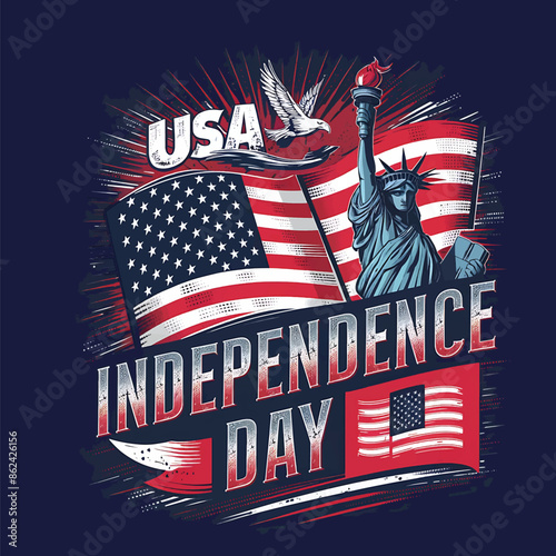 4th July independence day - American independence day quotes, t shirt design.