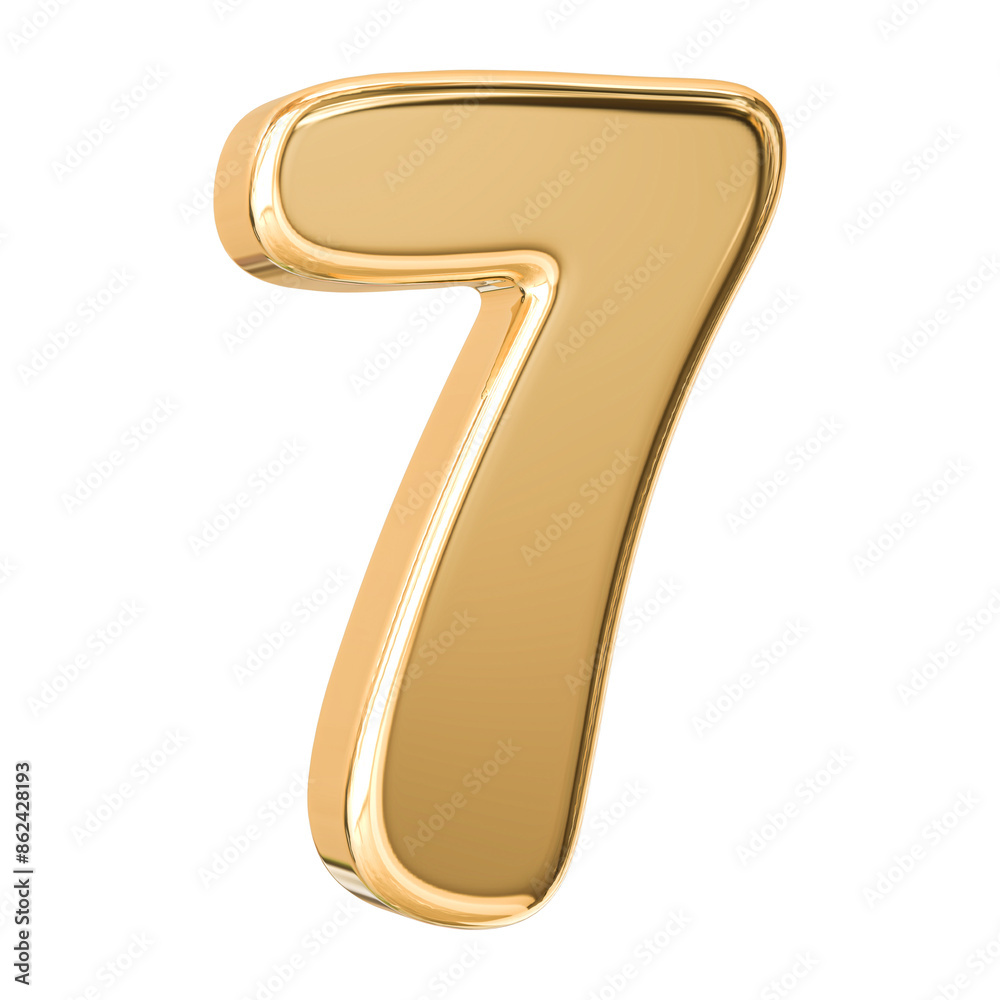 Gold 3D Number 7 Gold 3D Number 7
