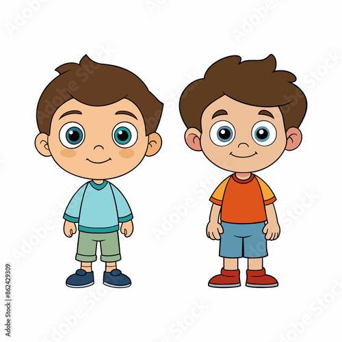 Vector cartoon little boy