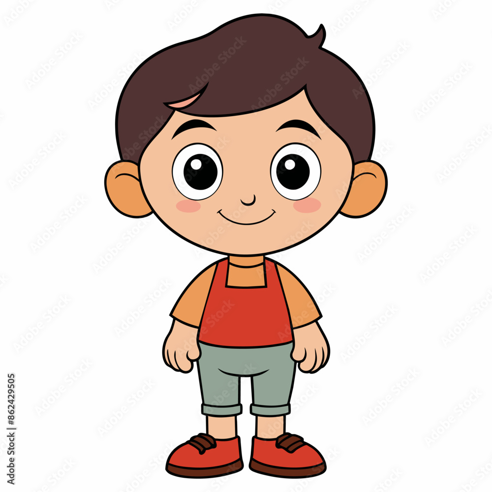 Vector cartoon little boy Vector cartoon little boy