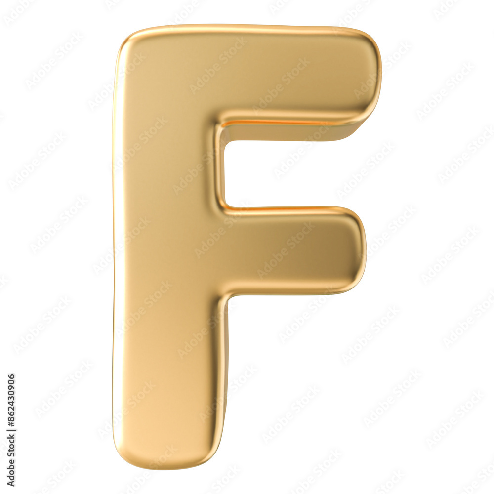 Gold 3D Font Letter F uppercase Gold 3D Font Letter F uppercase