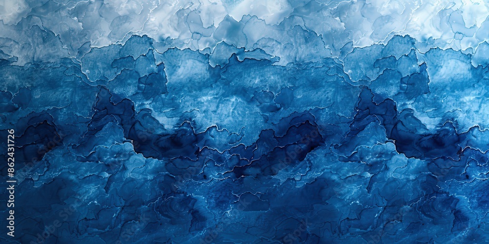 Abstract Blue Ink Art: Ocean Depths Abstract Blue Ink Art: Ocean Depths