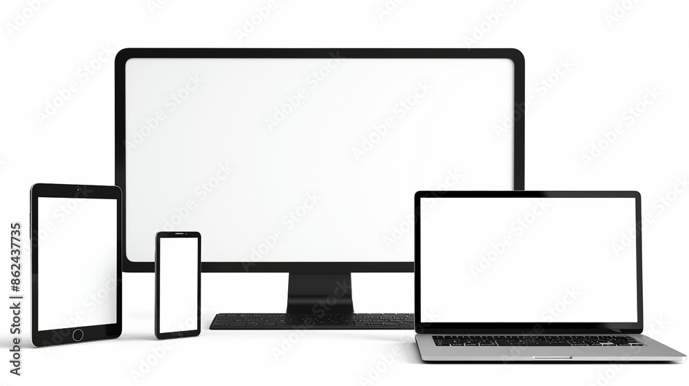 images showcasing various electronic devices, including laptops, desktop monitors, tablets, and smartphones, all with blank screens, illustrating modern technology and device variety images showcasing various electronic devices, including laptops, desktop monitors, tablets, and smartphones, all with blank screens, illustrating modern technology and device variety
