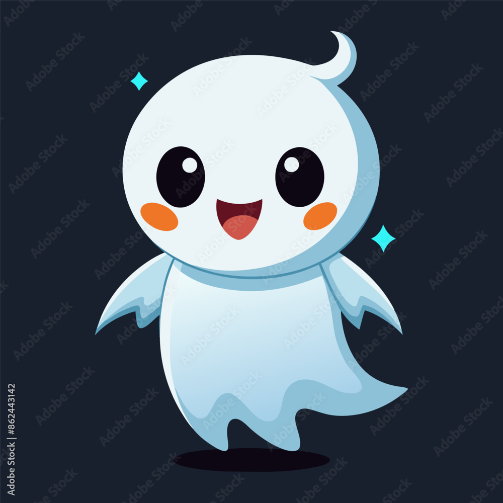 Fototapeta premium Vector cute ghost vector character illustration