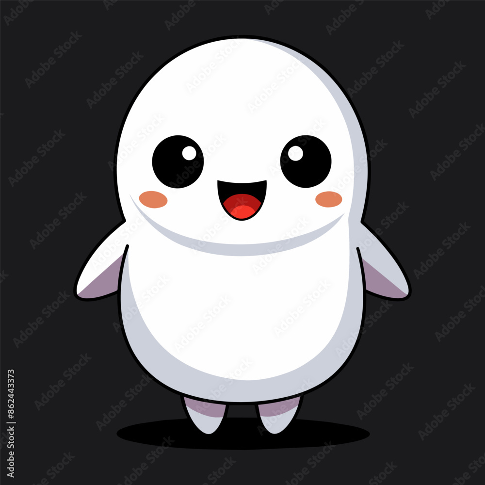 Obraz premium Vector cute ghost vector character illustration