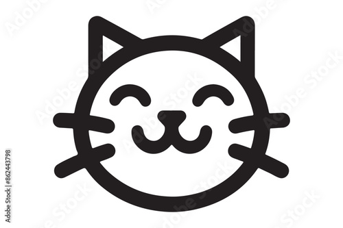 Cat Face Icon Vector Silhouette Design