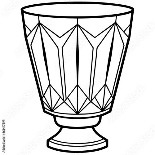 Line art of a beautiful crystalline glass 