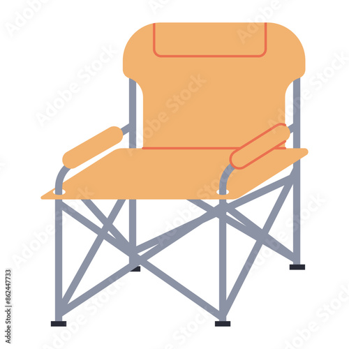 Lightweight camping chair vector cartoon illustration isolated on a white background.
