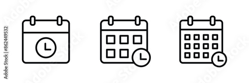 calendar icon set vector