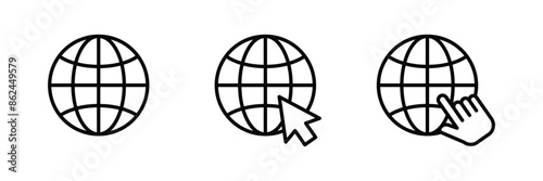 globe icon set vector. homepage icon set	